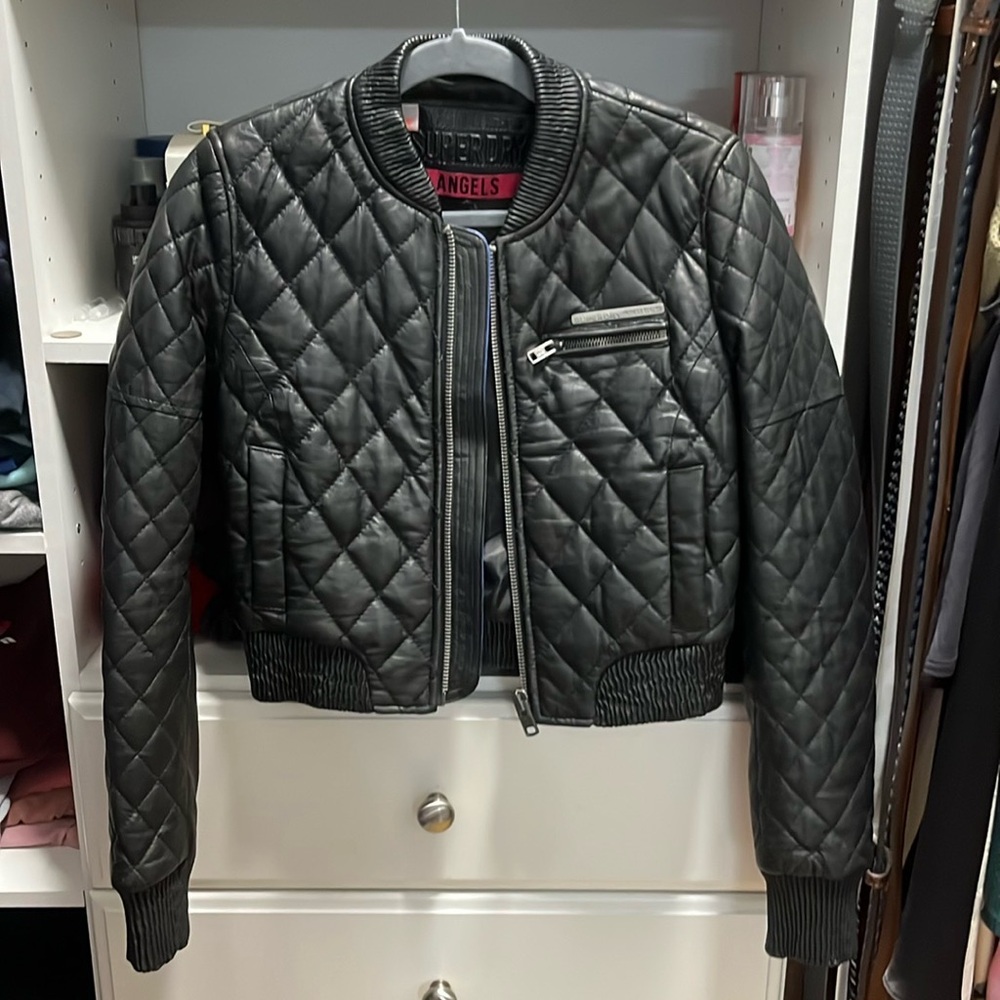 Black Quilted Leather Jacket